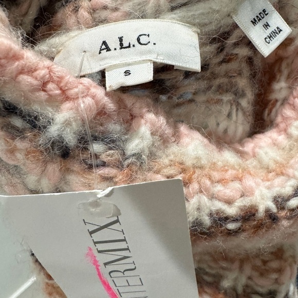 NWT A.L.C. Selina Space Dye Striped Wool Alpaca Blend Turtleneck Sweater Small - Picture 15 of 16